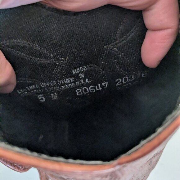 Laredo Brown leather mid-calf cowboy boots - women's size 5 - Picture 5 of 7